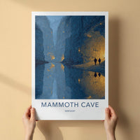 Mammoth Cave Poster - Kentucky Travel Art - Lantern Lit Cavern Wall Decor
