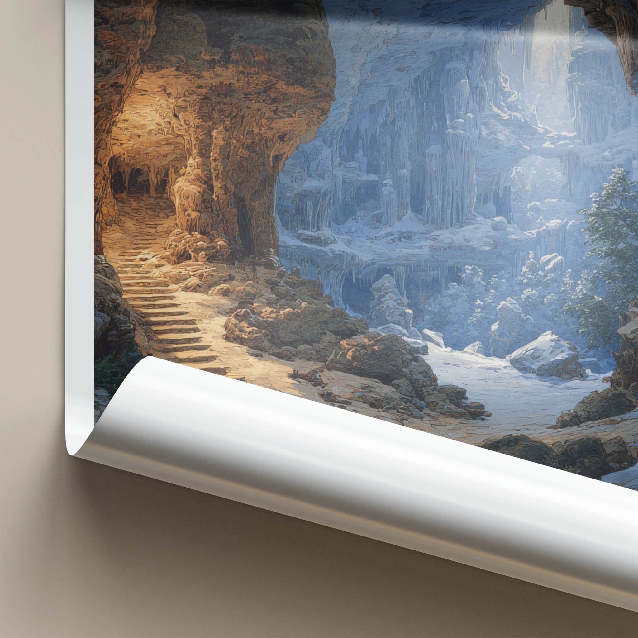 Mammoth Cave Poster - Kentucky Travel Art - Snowy Cavern View Home Decor