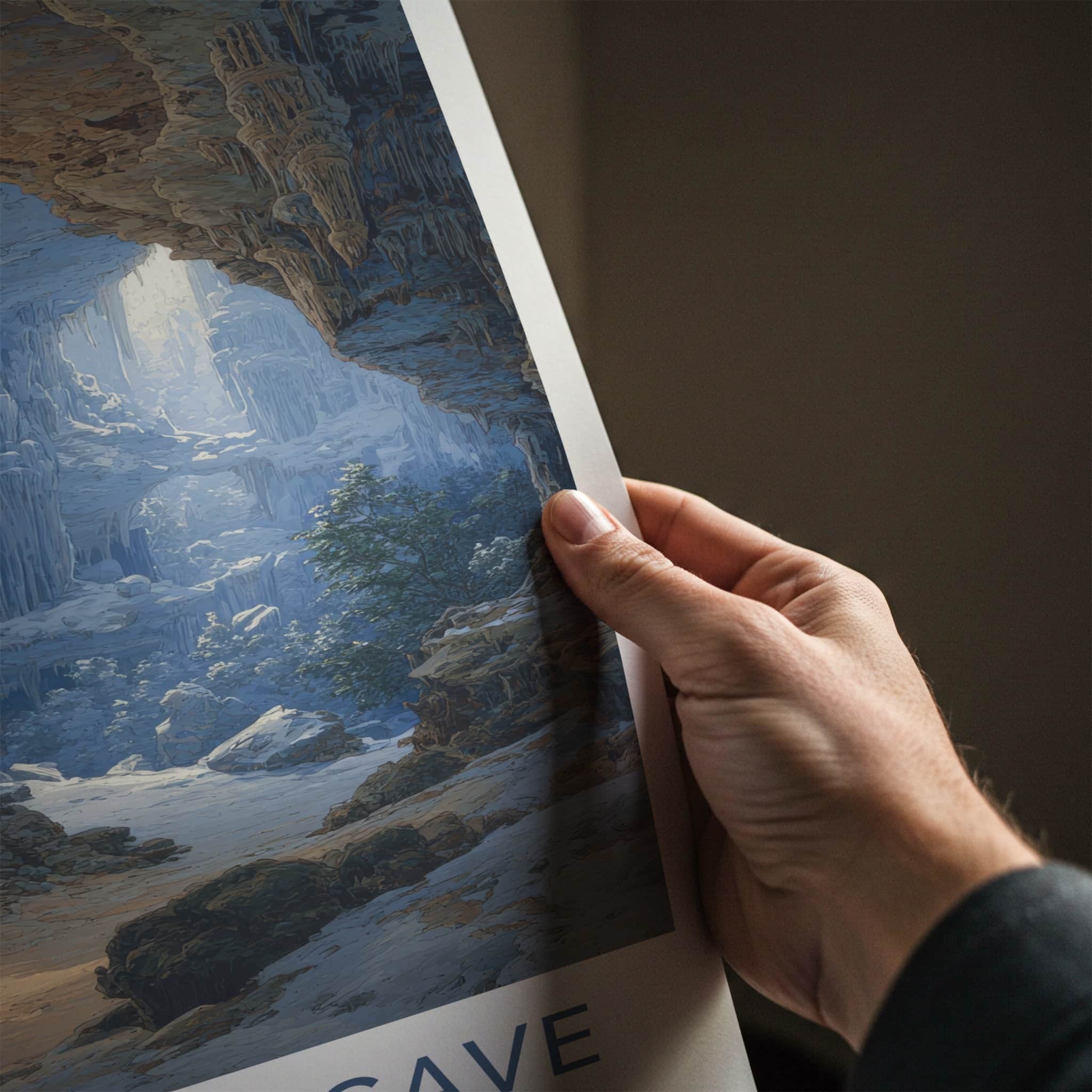 Mammoth Cave Poster - Kentucky Travel Art - Snowy Cavern View Home Decor