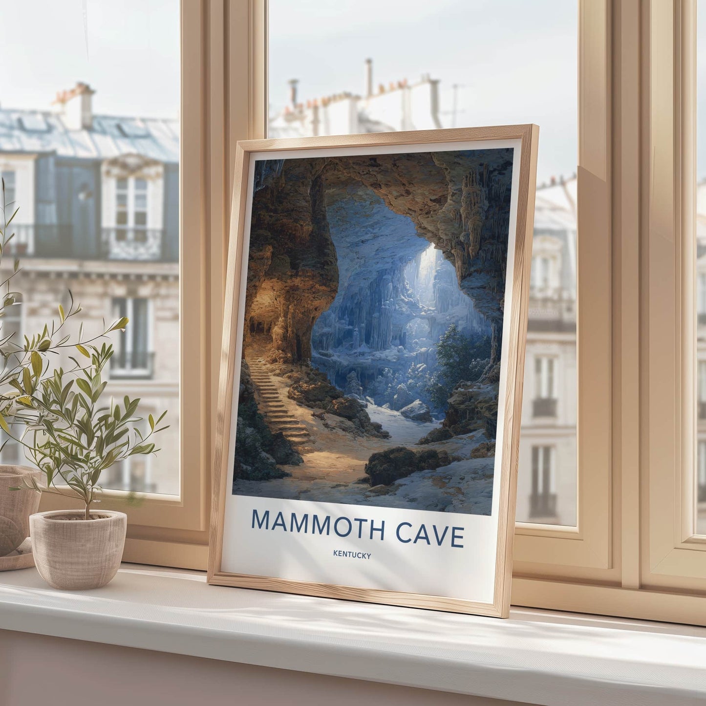 Mammoth Cave Poster - Kentucky Travel Art - Snowy Cavern View Home Decor