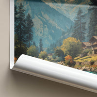 Manali Poster - India Travel Art - Himachal Pradesh Snowy River Valley Home Decor