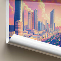 Manama Poster - Bahrain Travel Print - Vibrant City Sunset Home Decor