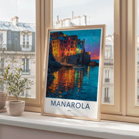 Manarola Poster Italy Vibrant Coastal Village Wall Decor