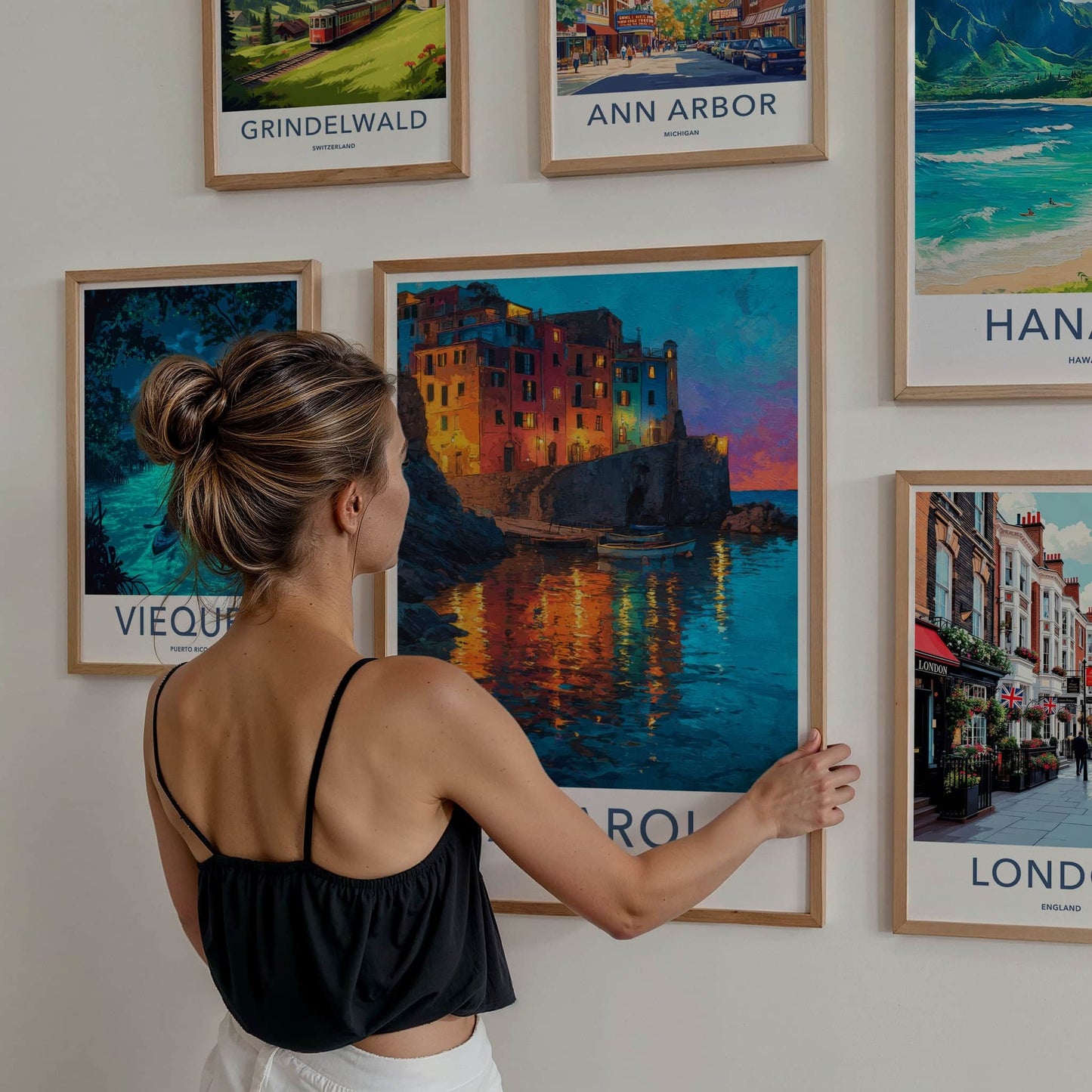 Manarola Poster Italy Vibrant Coastal Village Wall Decor