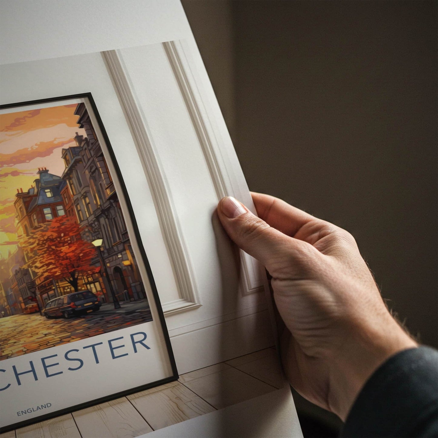 Manchester Poster - England Travel Art - Vibrant City Sunset Wall Decor