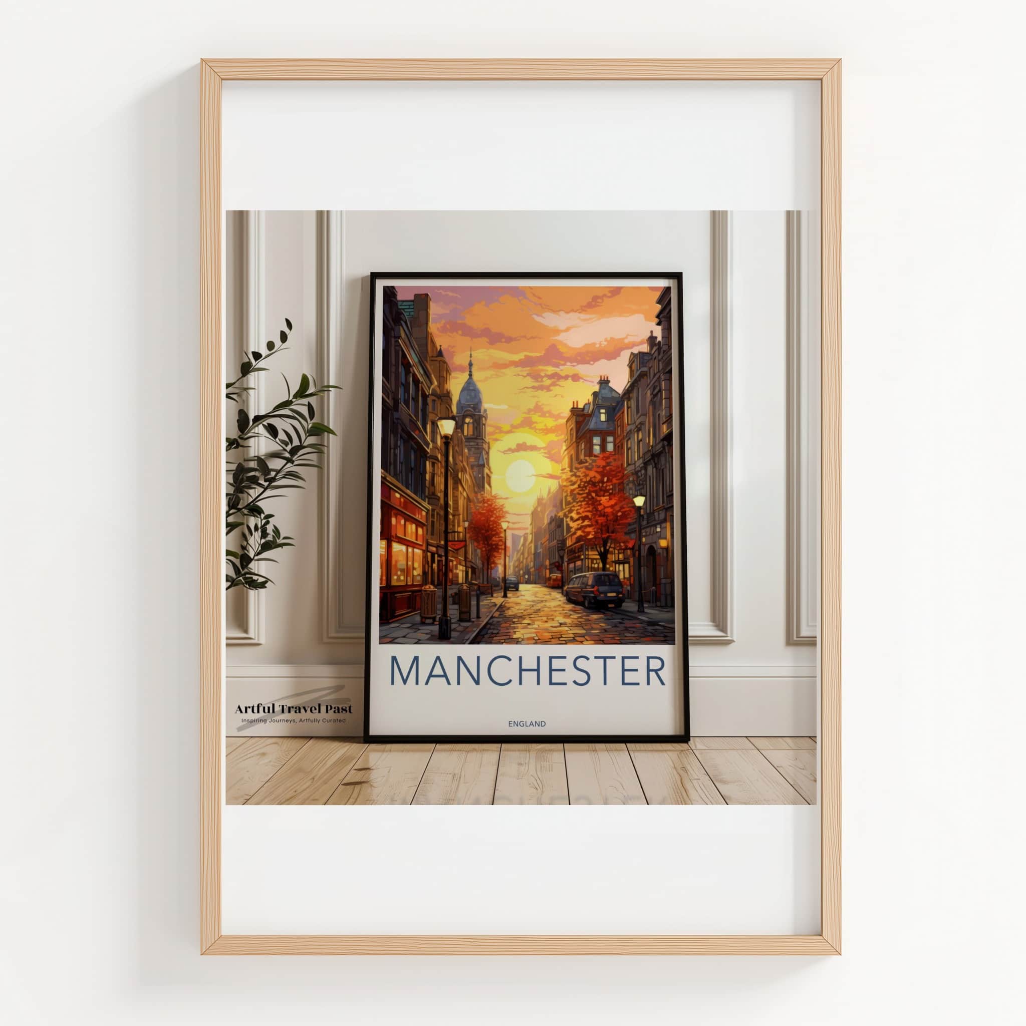 Manchester Poster - England Travel Art - Vibrant City Sunset Wall Decor