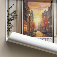 Manchester Poster - England Travel Art - Vibrant City Sunset Wall Decor