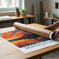 Mandalay Poster - Myanmar Travel Art - Vibrant Temple Reflection Home Decor