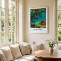 Mandav Poster - India Art Print - Madhya Pradesh Moonlit Ruins Lake Home Decor