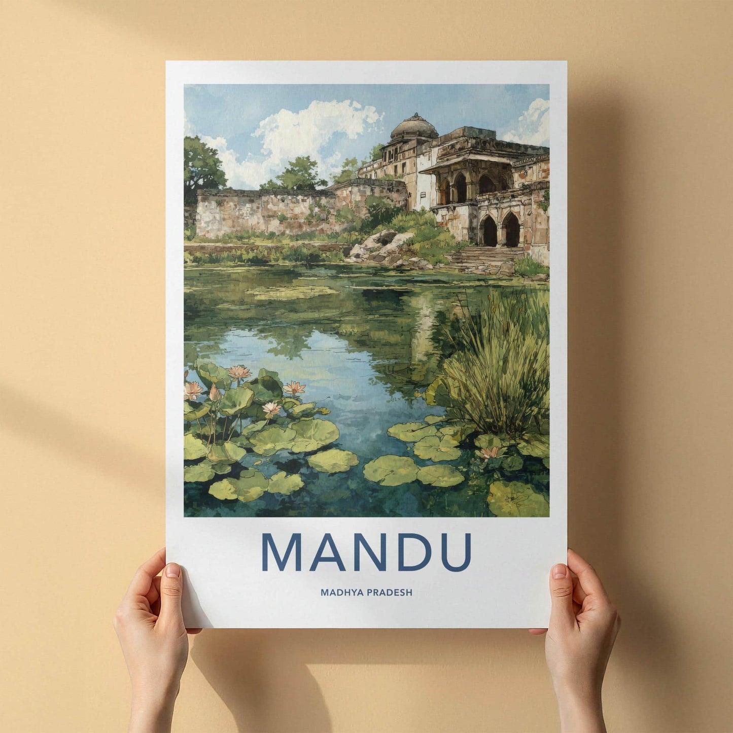 Mandu Poster - India Travel Art - Madhya Pradesh Ancient Palace Home Decor
