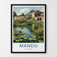 Mandu Poster - India Travel Art - Madhya Pradesh Ancient Palace Home Decor