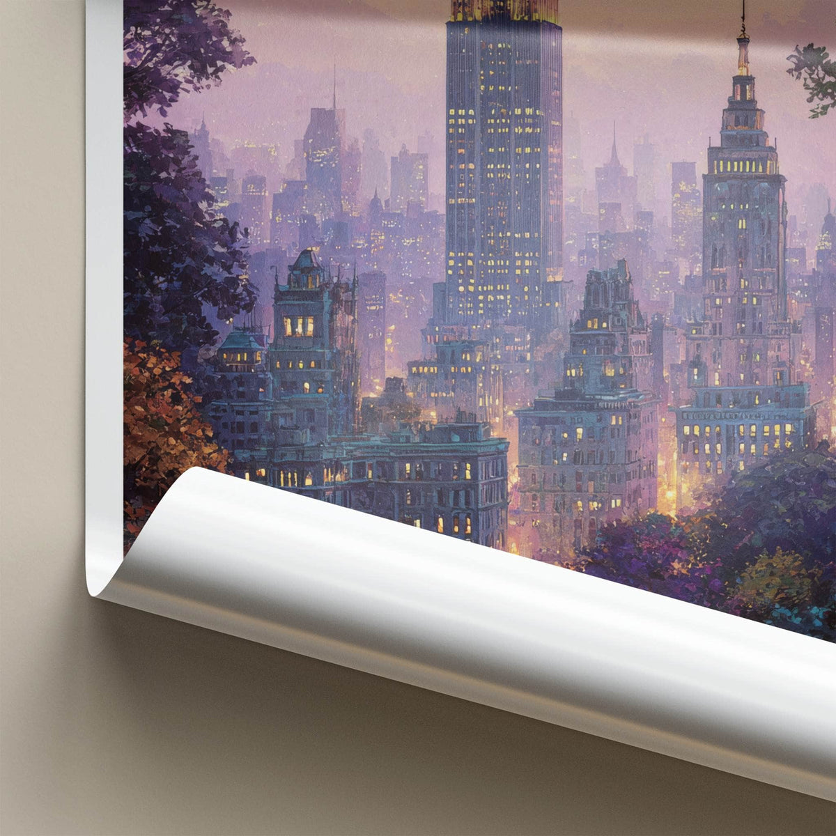 Manhattan Poster New York Empire Building City Travel Art
