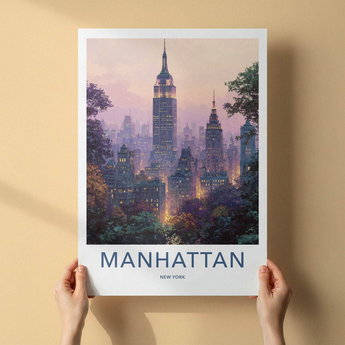 Manhattan Poster New York Empire Building City Travel Art