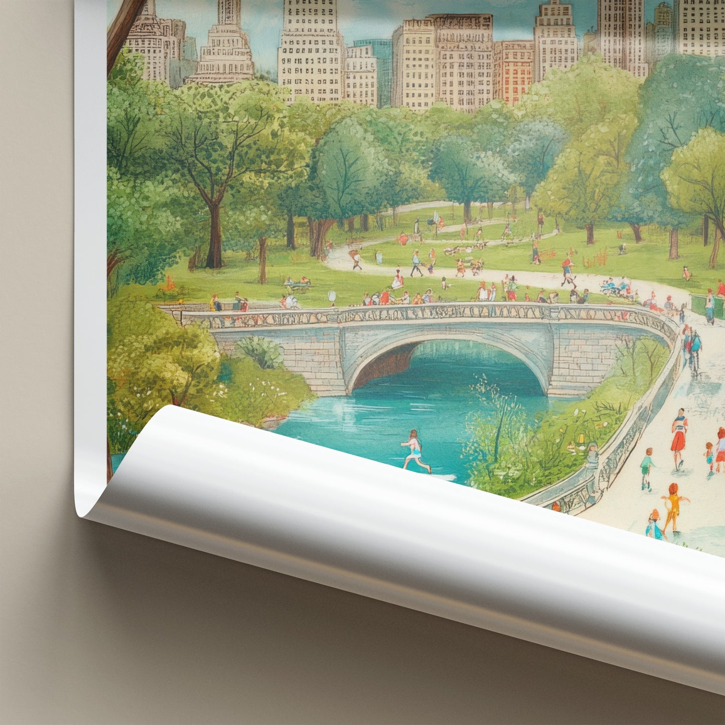 Manhattan Poster - New York Travel Art - Park Life City Home Decor