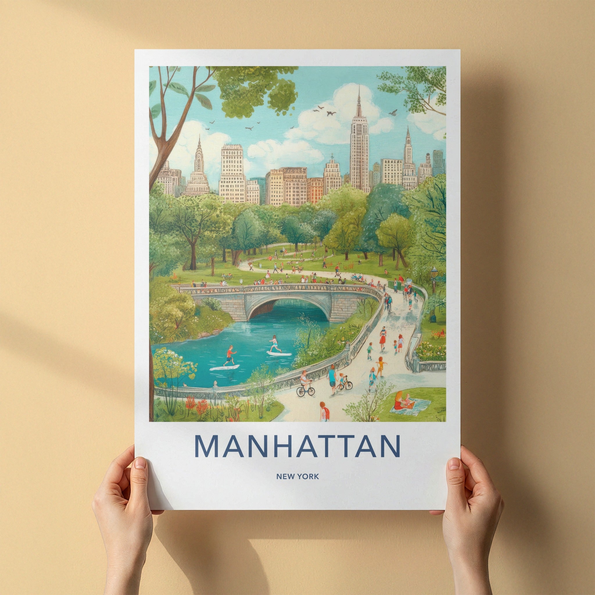 Manhattan Poster - New York Travel Art - Park Life City Home Decor