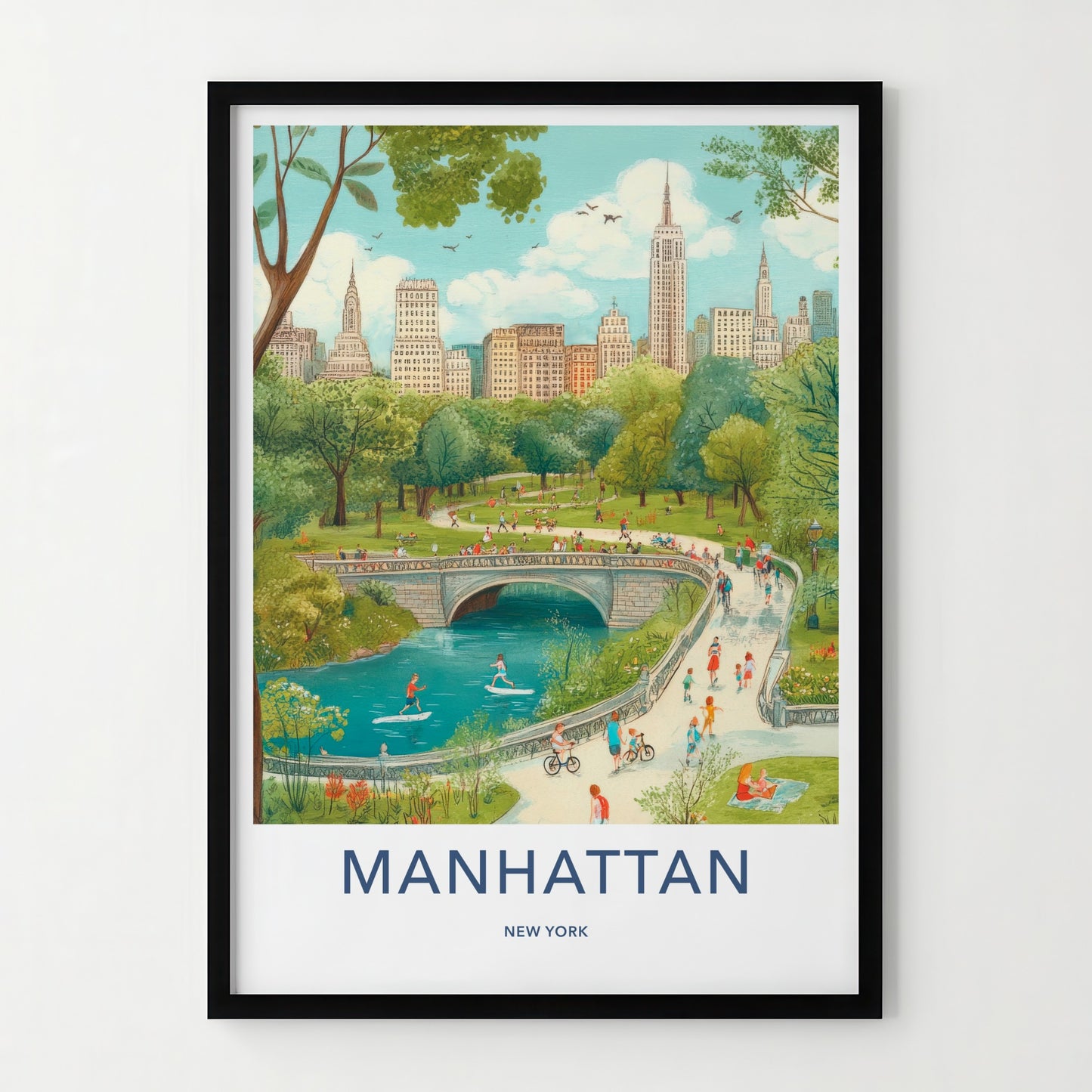 Manhattan Poster - New York Travel Art - Park Life City Home Decor