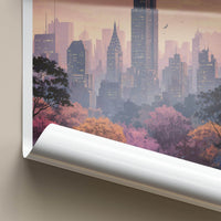 Manhattan Poster - New York Wall Art - Pink Sunset Skyline Home Decor