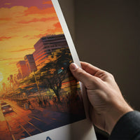Manila Poster - Philippines Travel Art - Bustling City Sunset Home Decor