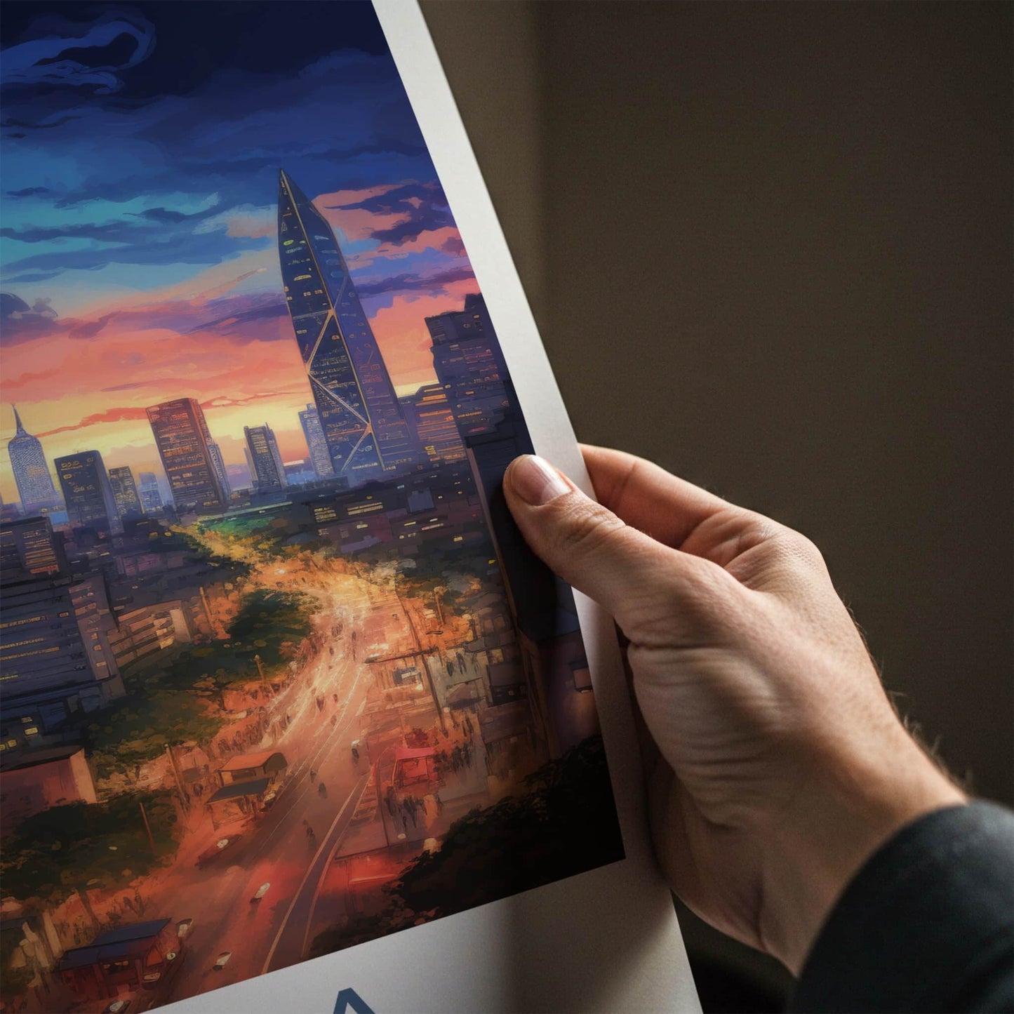 Manila Poster - Philippines Travel Art - Urban Evening Glow Home Decor