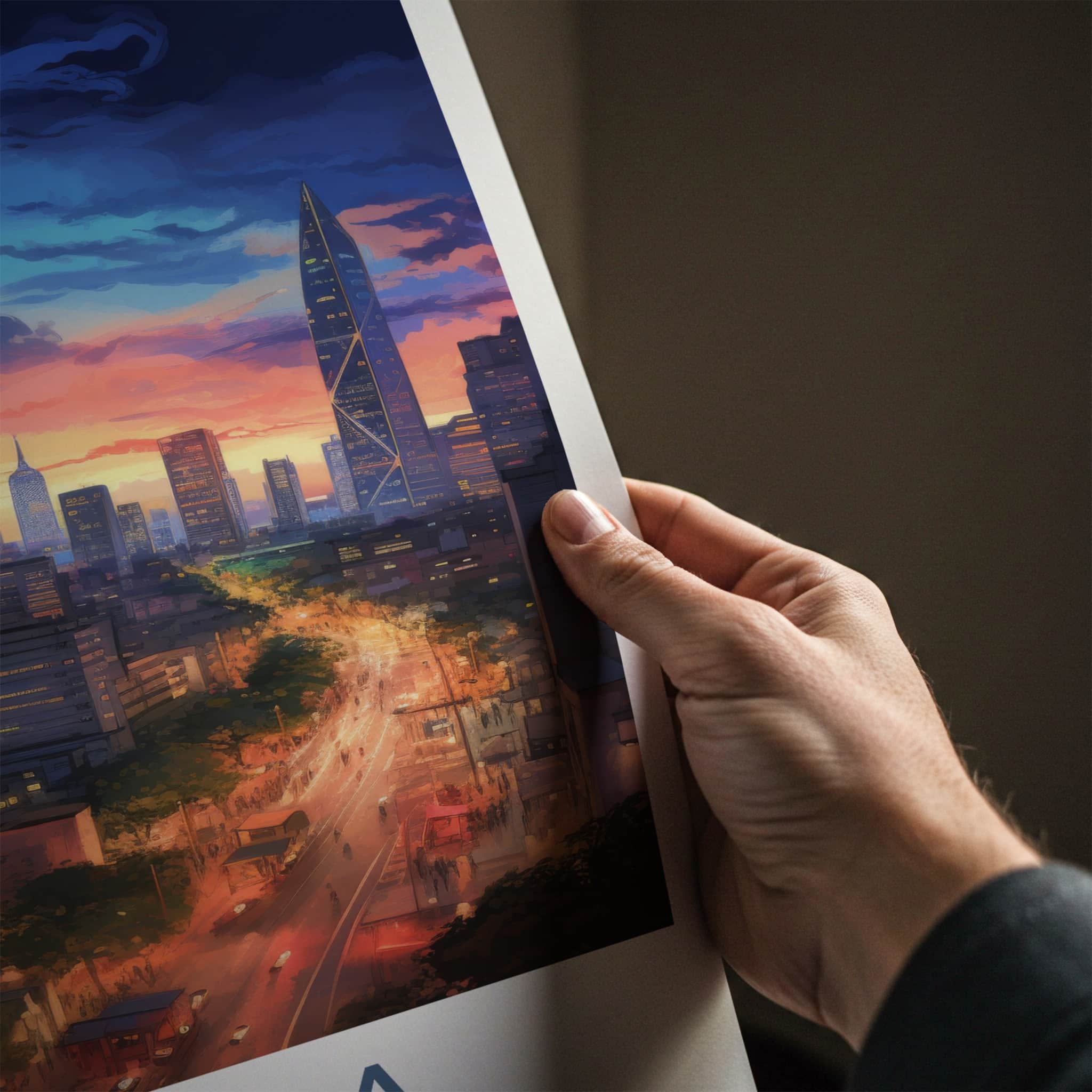 Manila Poster - Philippines Travel Art - Urban Evening Glow Home Decor