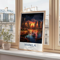 Manila Poster - Philippines Travel Art - Vibrant City Harbor Home Decor