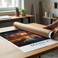 Manila Poster - Philippines Travel Art - Vibrant City Harbor Home Decor