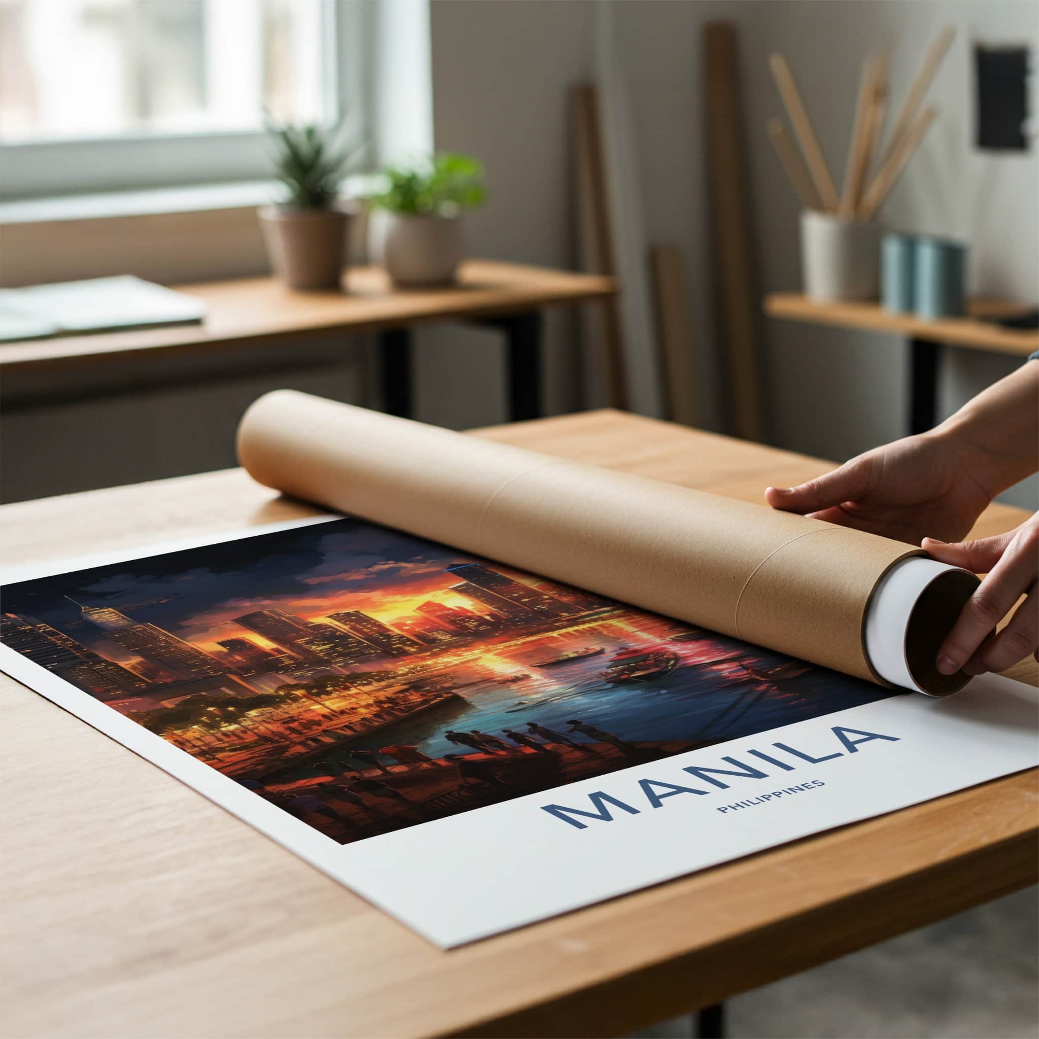 Manila Poster - Philippines Travel Art - Vibrant City Harbor Home Decor