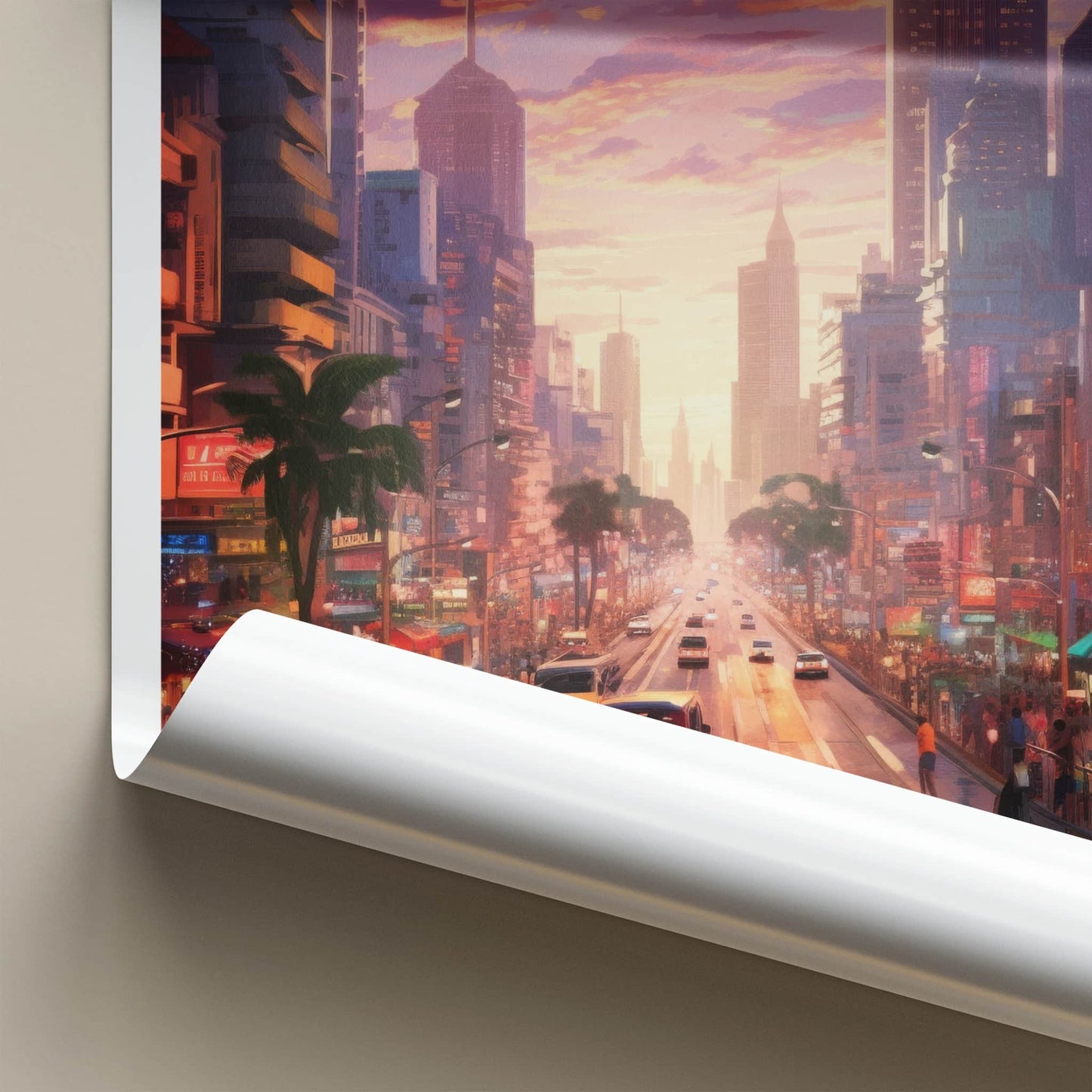 Manila Poster - Philippines Travel Art - Vibrant Street Dusk Wall Decor