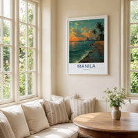 Manila Poster - Philippines Waterfront Sunset Beauty Wall Art