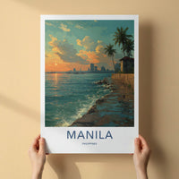 Manila Poster - Philippines Waterfront Sunset Beauty Wall Art
