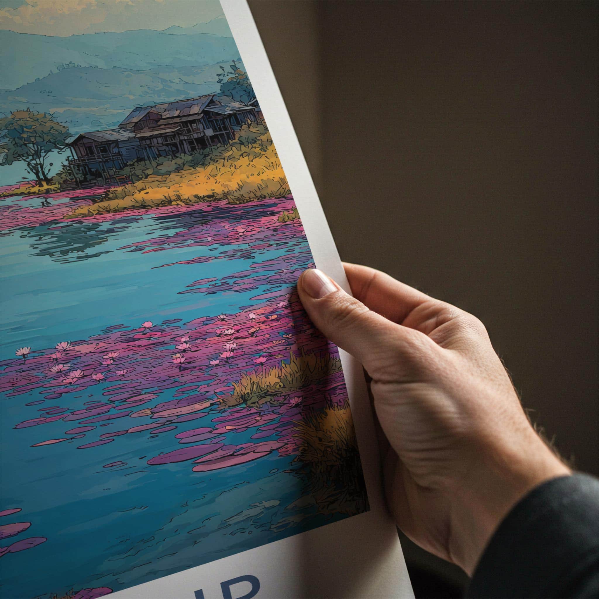 Manipur Poster - India Travel Art - Manipur Lake Lillies Home Decor
