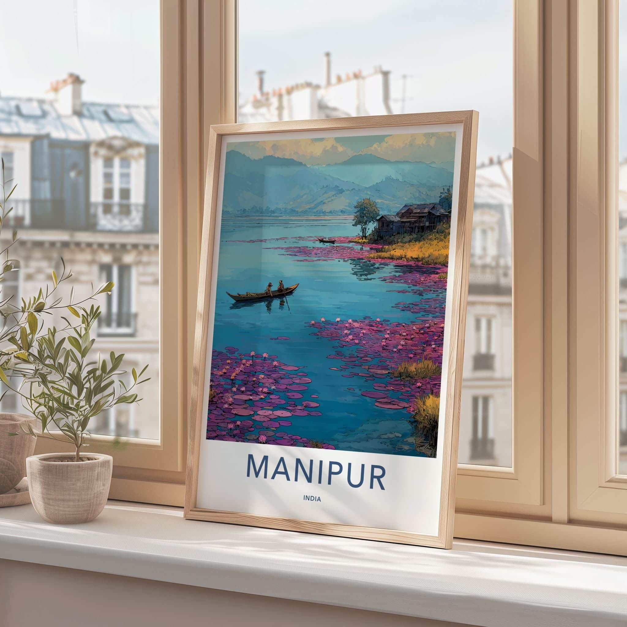 Manipur Poster - India Travel Art - Manipur Lake Lillies Home Decor