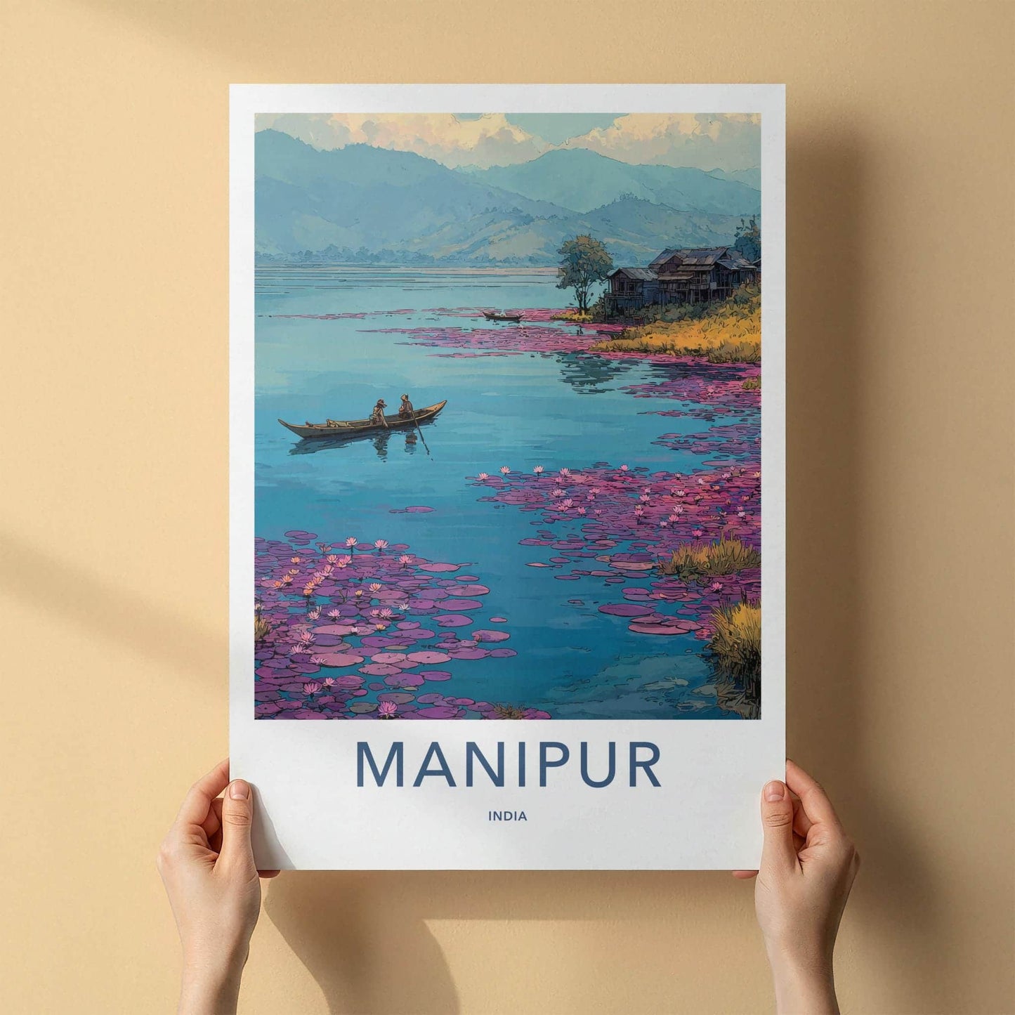 Manipur Poster - India Travel Art - Manipur Lake Lillies Home Decor