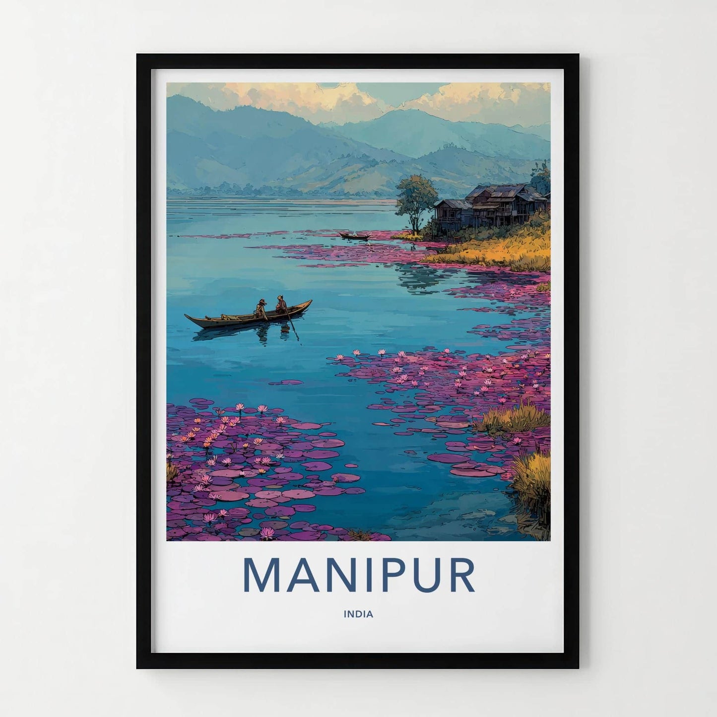 Manipur Poster - India Travel Art - Manipur Lake Lillies Home Decor