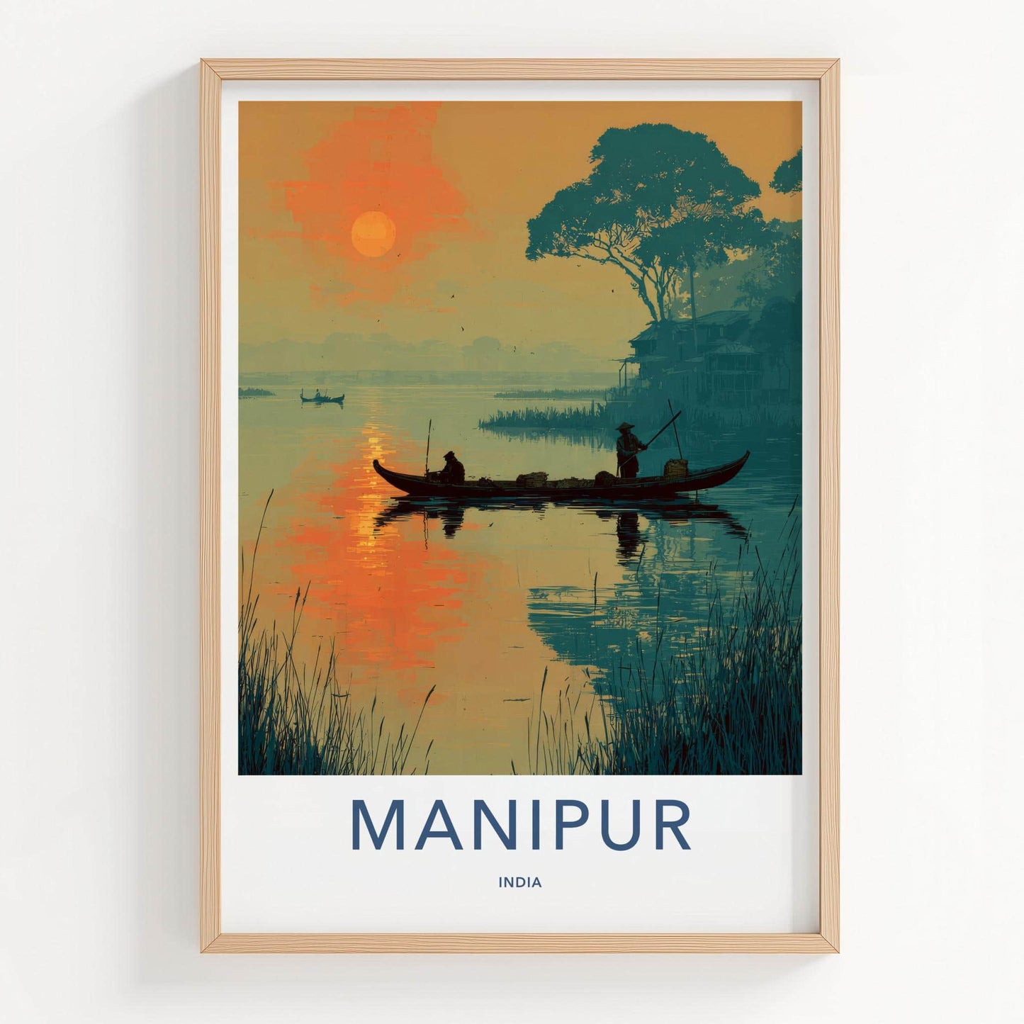 Manipur Poster - India Travel Art - Manipur River Sunset Home Decor