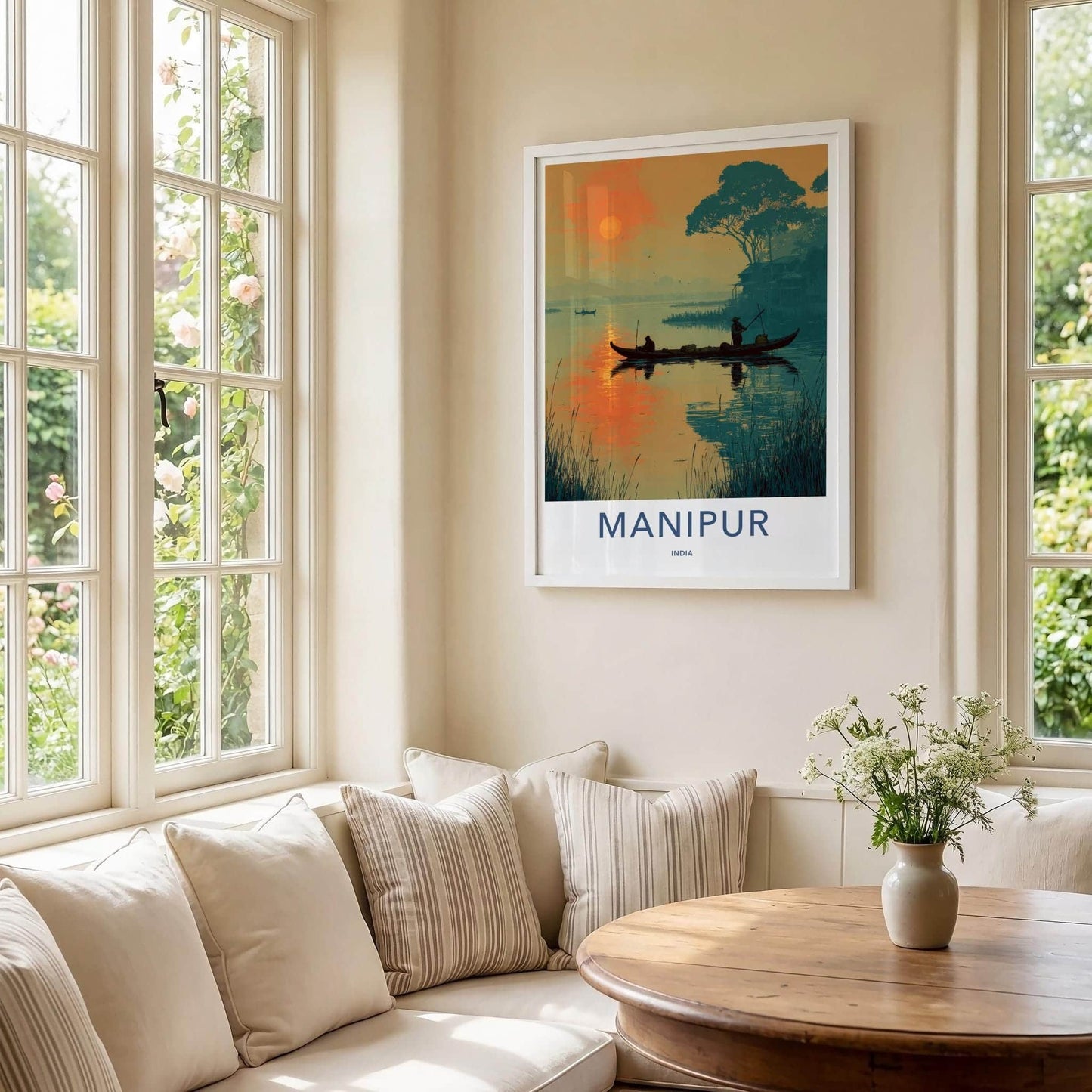Manipur Poster - India Travel Art - Manipur River Sunset Home Decor