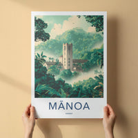 Manoa Poster - Hawaii Framed Print - Misty Jungle Tower Lounge Decor