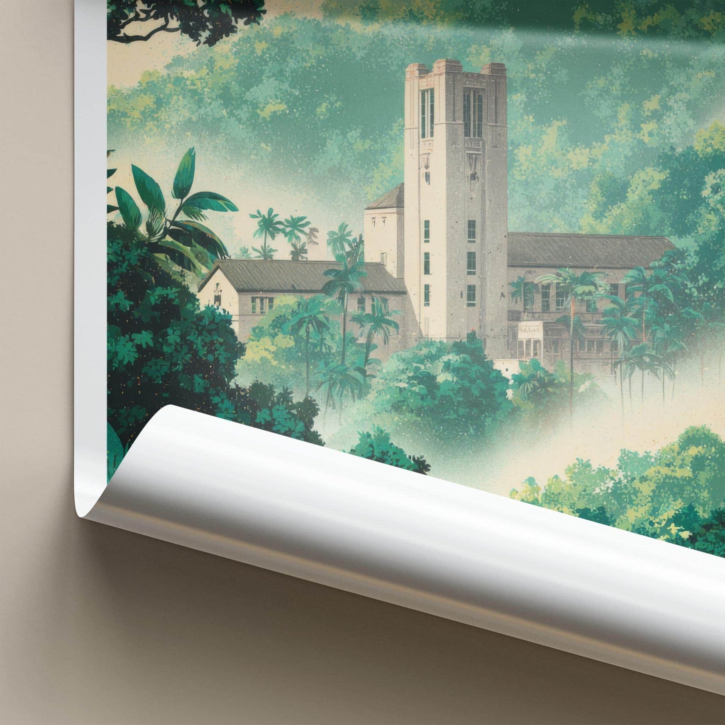 Manoa Poster - Hawaii Framed Print - Misty Jungle Tower Lounge Decor