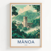 Manoa Poster - Hawaii Framed Print - Misty Jungle Tower Lounge Decor