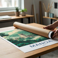Manoa Poster - Hawaii Framed Print - Misty Jungle Tower Lounge Decor