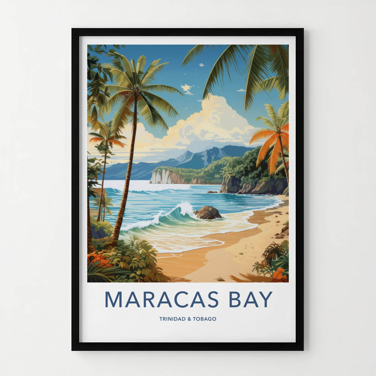Maracas Bay Poster - Trinidad and Tobago Travel Art - Island Beach Scene Home Decor