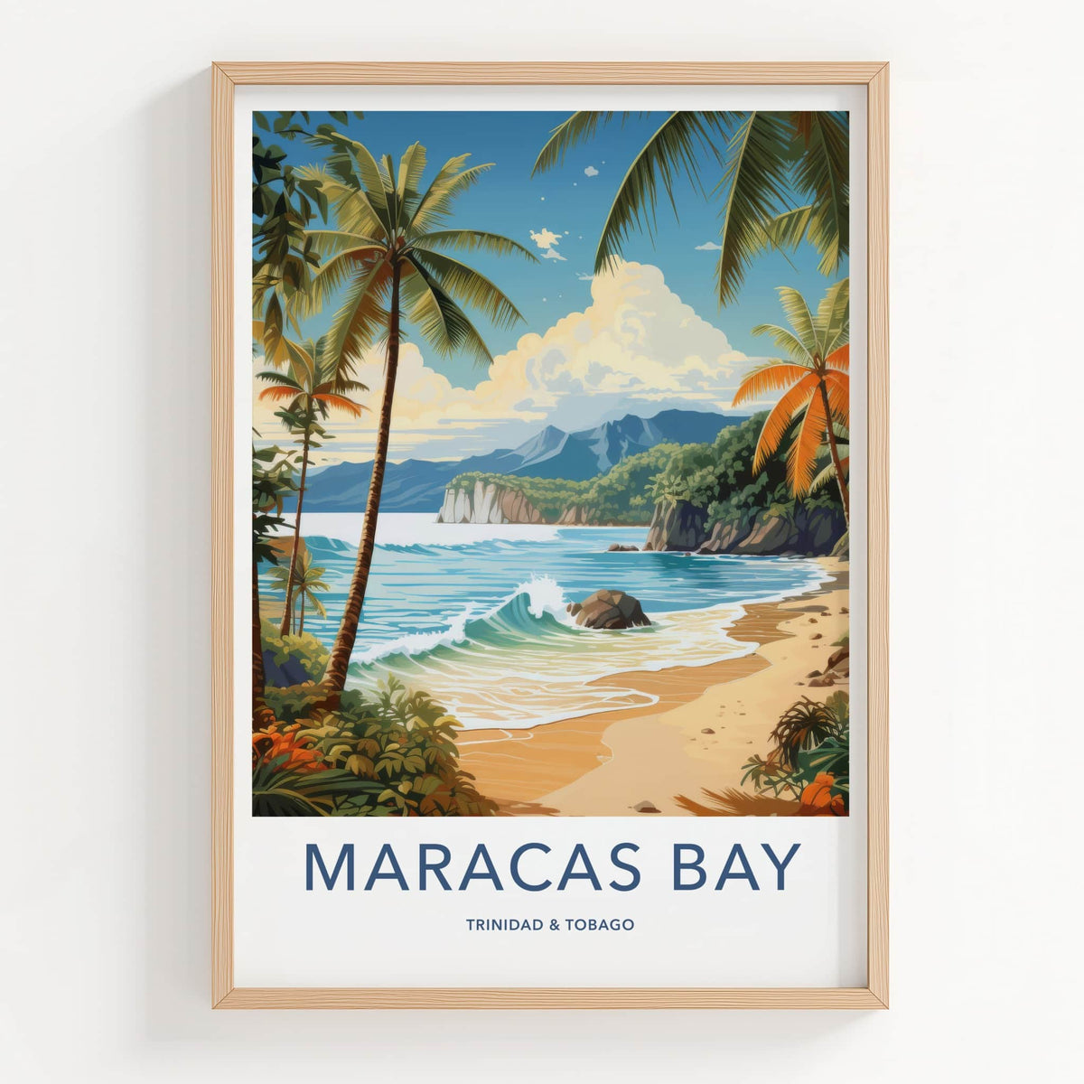 Maracas Bay Poster - Trinidad and Tobago Travel Art - Island Beach Scene Home Decor