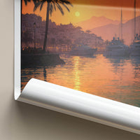 Marbella Poster - Spain Travel Art - Coastal Sunset Harbor Home Decor