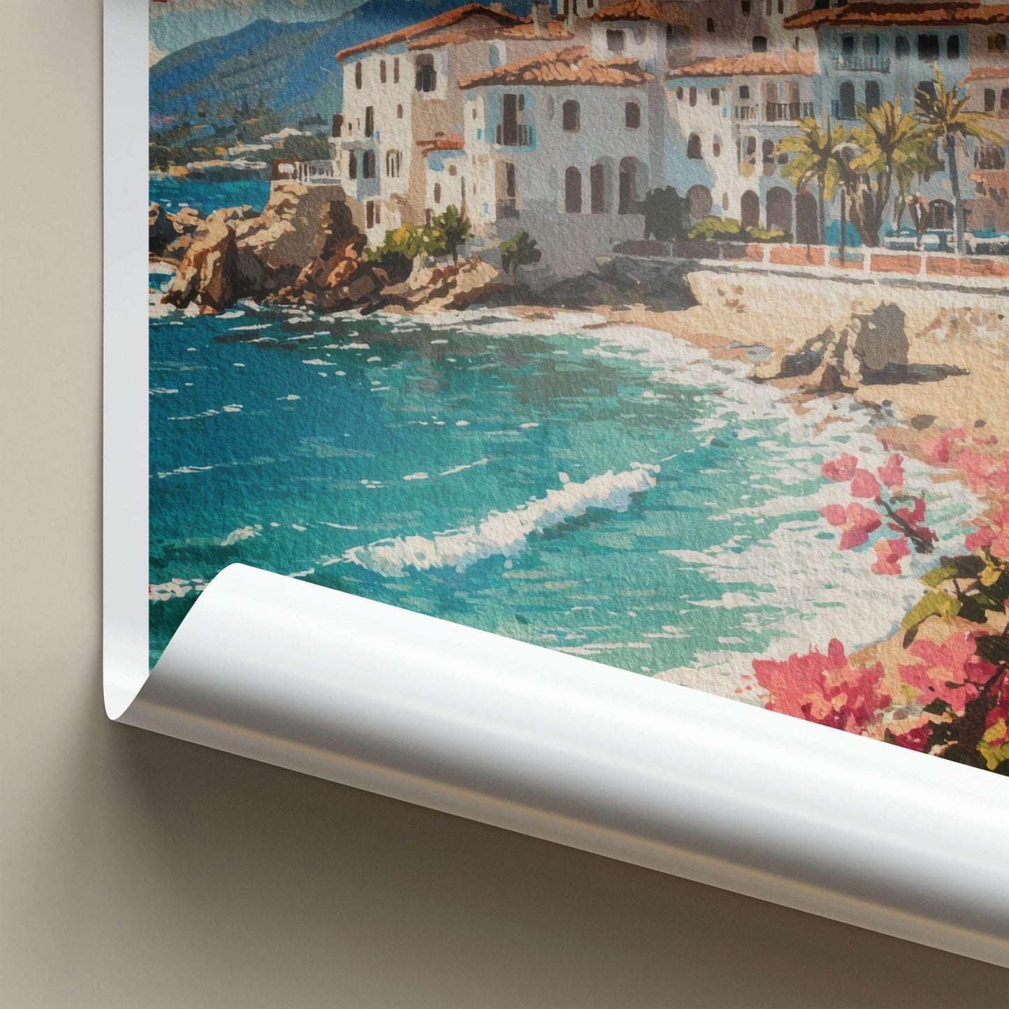 Marbella Poster - Spain Travel Art - Coastal Town Flowers Home Decor