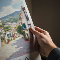 Marbella Poster - Spain Travel Art - Pink Flower Street Home Decor