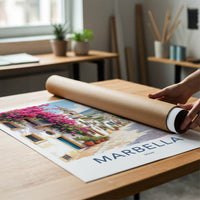 Marbella Poster - Spain Travel Art - Pink Flower Street Home Decor