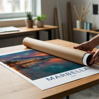 Marbella Poster - Spain Travel Art - Vibrant Coastal Sunset Home Decor