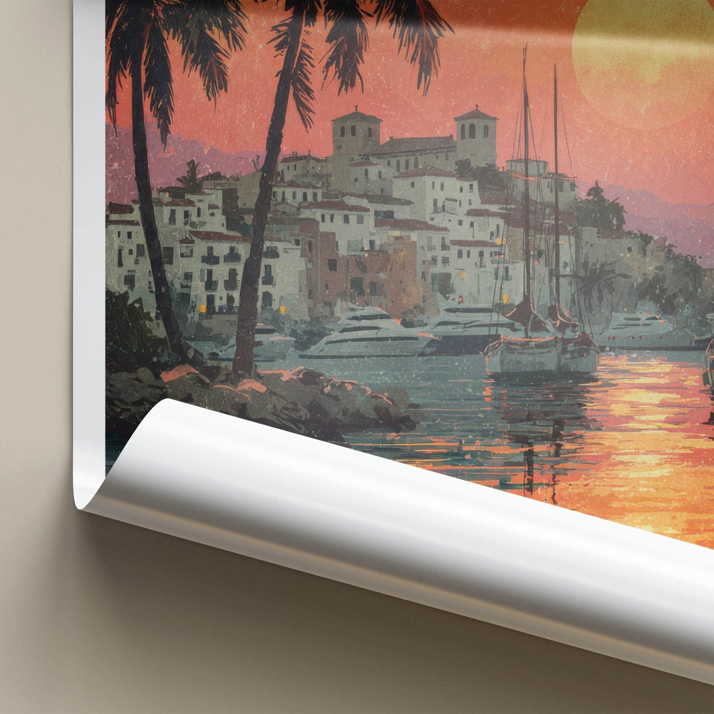 Marbella Poster - Spain Travel Print - Coastal Town Sunset Gallery Art