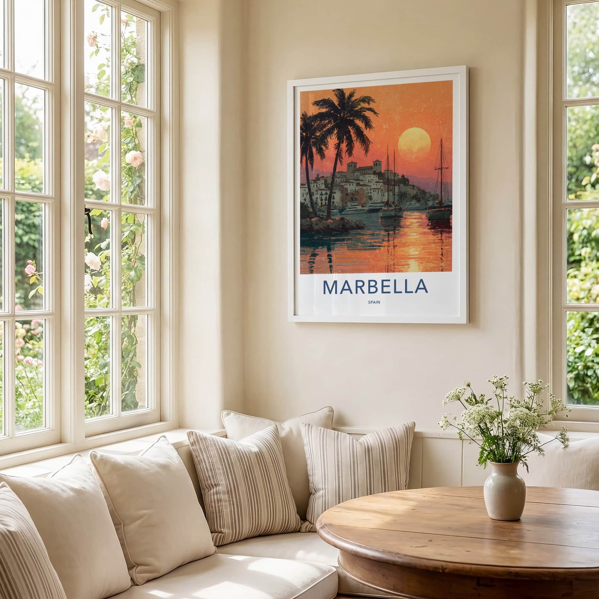 Marbella Poster - Spain Travel Print - Coastal Town Sunset Gallery Art
