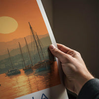 Marbella Poster - Spain Wall Art - Marina Sunset Palms Home Decor